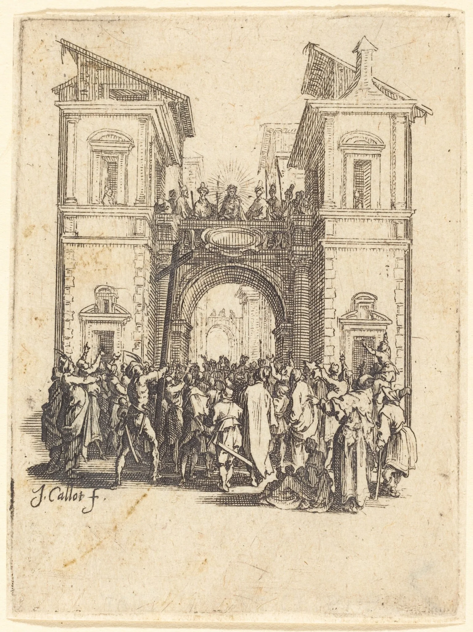 Ecce Homo, by Jacques Callot, ink, 1624