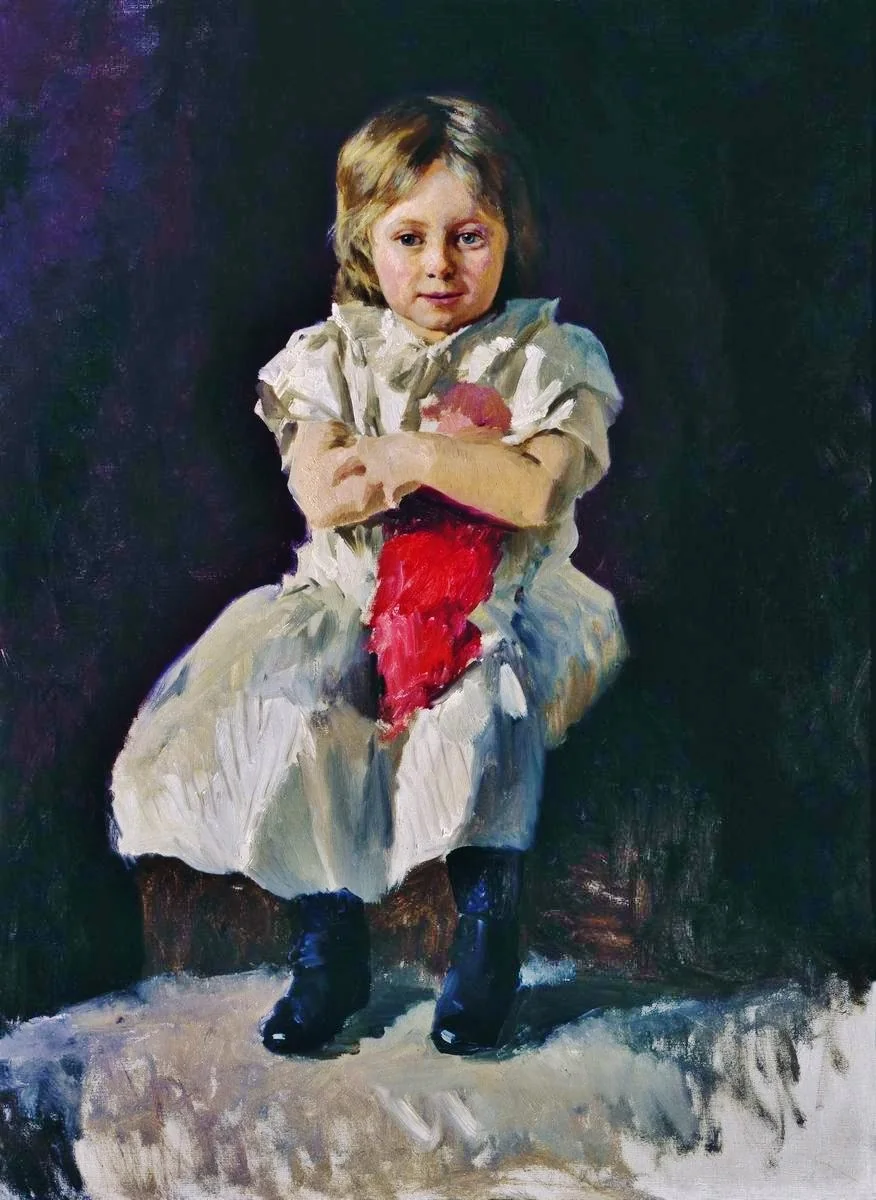 Little girl with doll