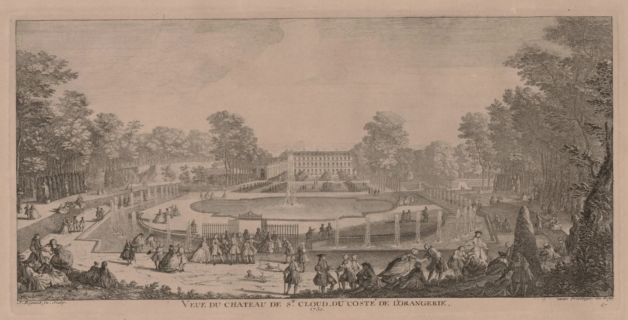 Chateau St. Cloud, by Jacques Rigaud, 1727