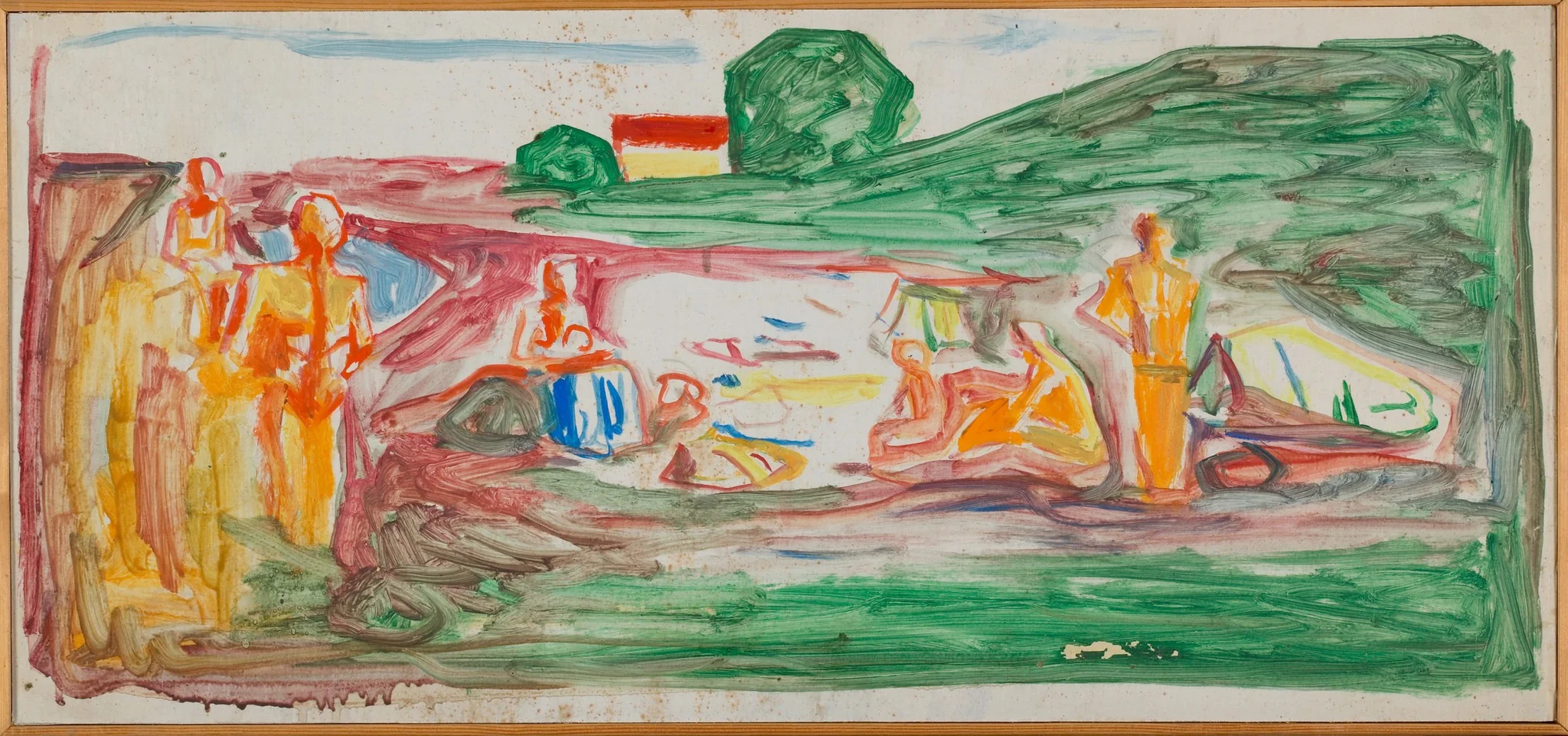 Bathers on the Beach, by Edvard Munch, oil, 1940