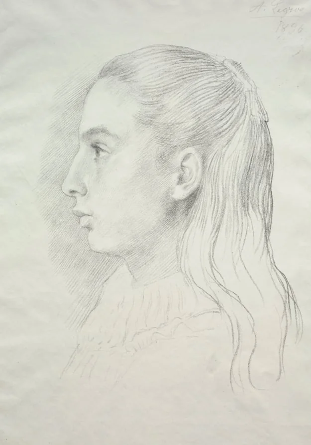 Portrait de Mlle. Nora E. Legros, by Alphonse Legros, 1896