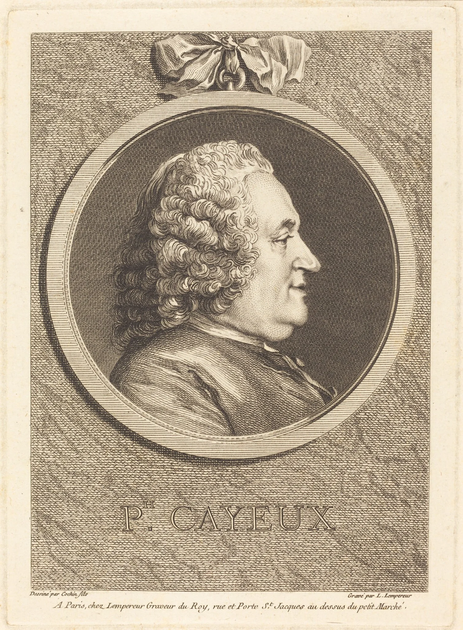 Philippe Cayeux, by Louis-Simon Lempereur, ink, 1768