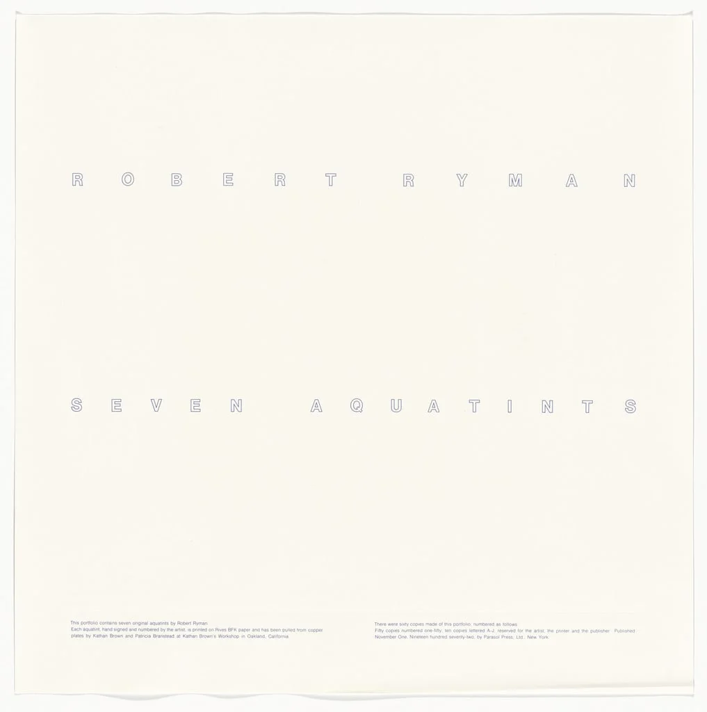 Untitled, by Robert Ryman, ink, 1972