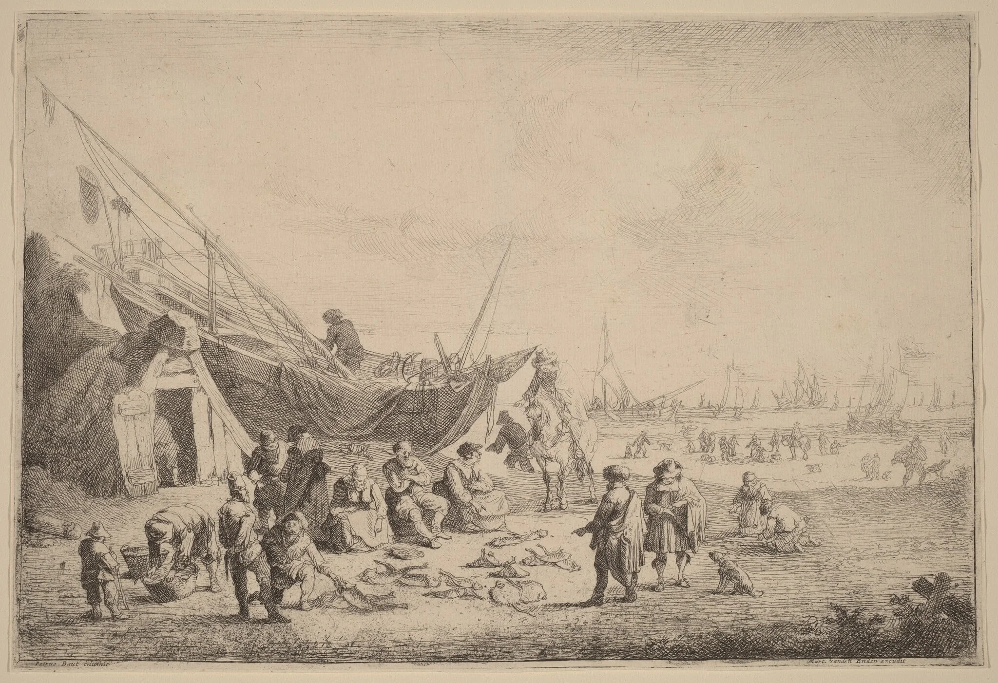 The Fishmongers, by Peeter Bout, ink, 1688