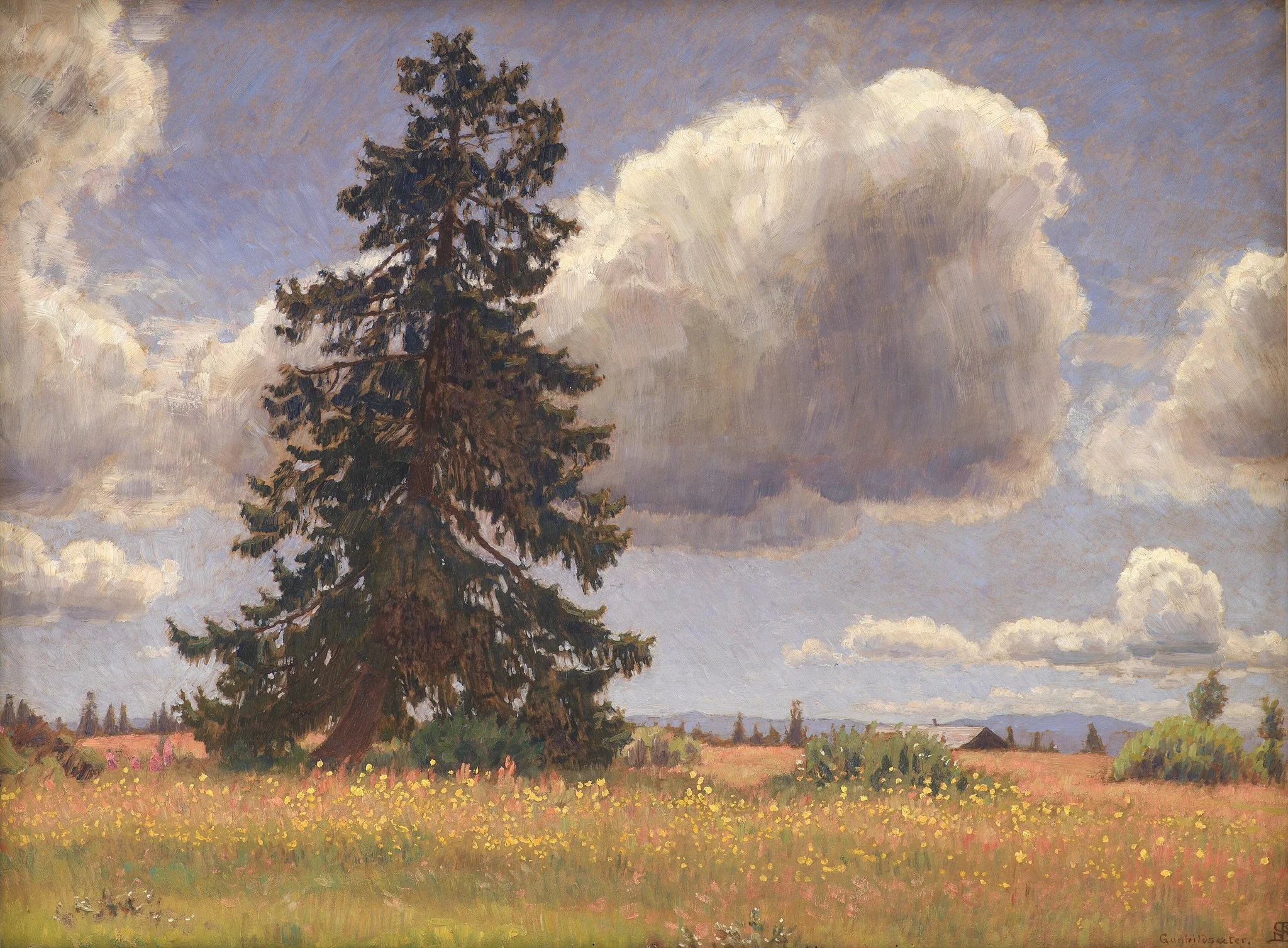 Spruce Tree in a Summer Pasture. Norway, by Niels Skovgaard, unspecified, 1914