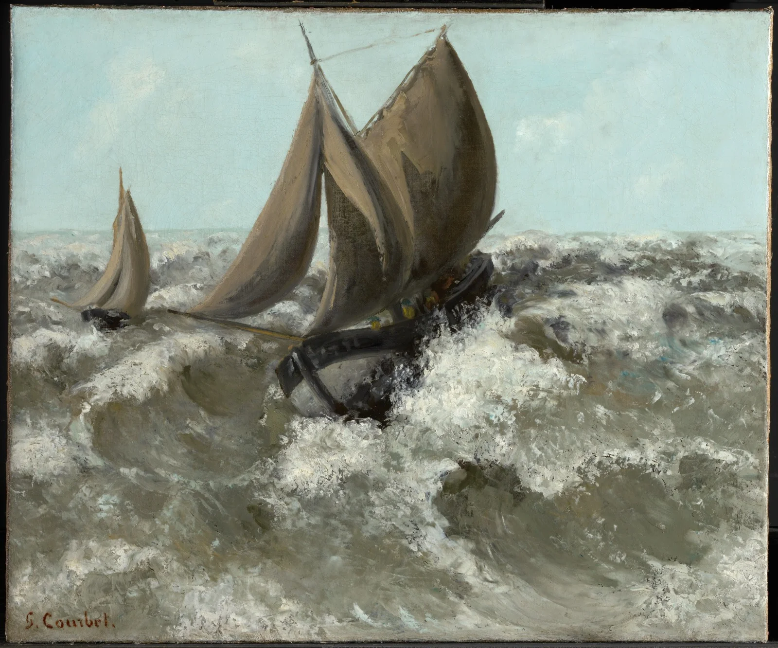 The Sailboat (Seascape), by Gustave Courbet, oil, 1869