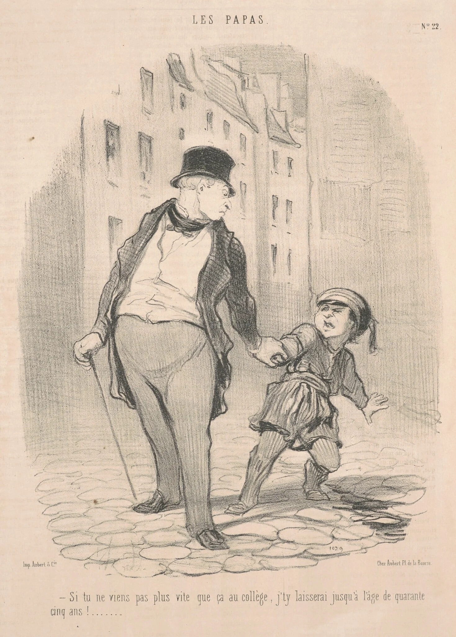 Si tu ne viens pas plus que ça au collège ..., by Honoré Daumier, ink, 1848