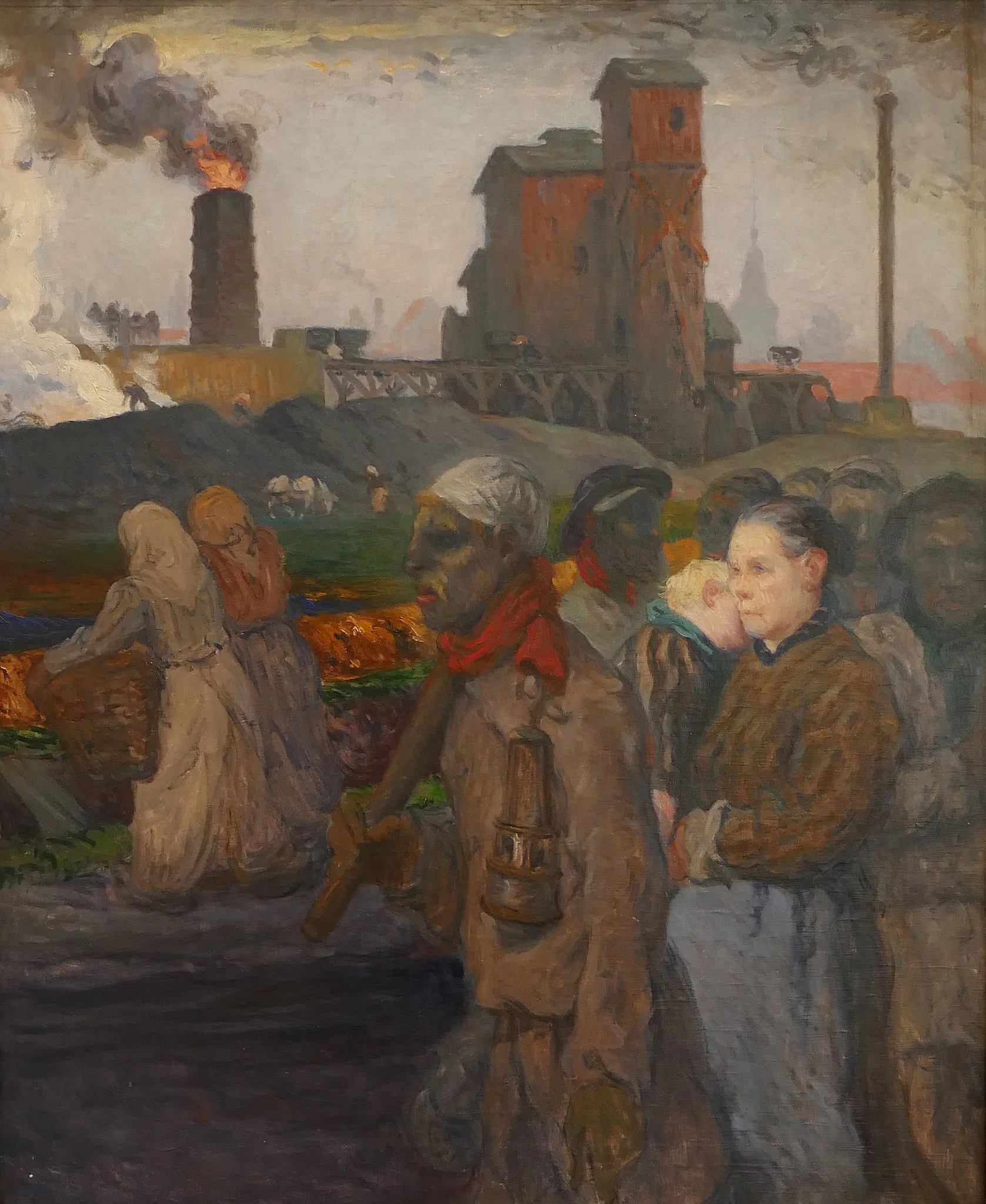 The Miners, by Jules Besson, oil, 1915