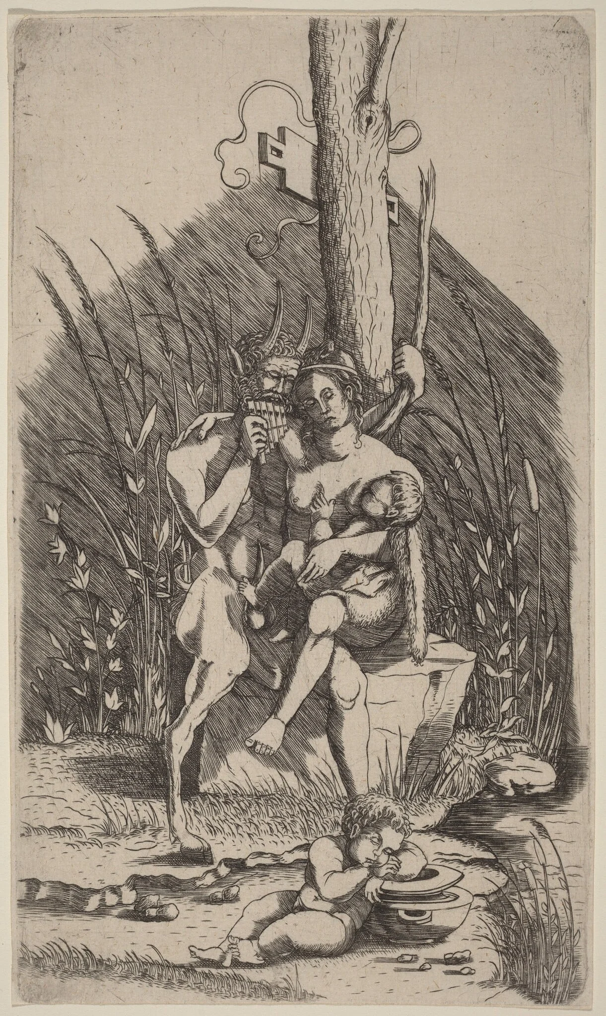 Satyr's Family, by Master of 1515, ink, 1512
