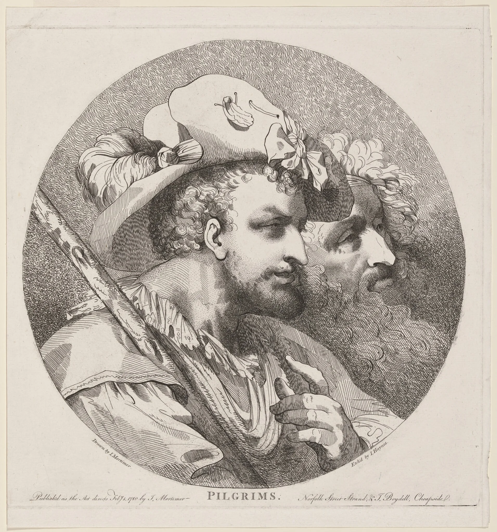 Pilgrims, by Joseph Haynes, ink, 1780