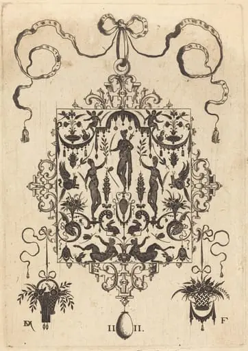 Large Pendant, Three Nude Women with Twigs  at Centre