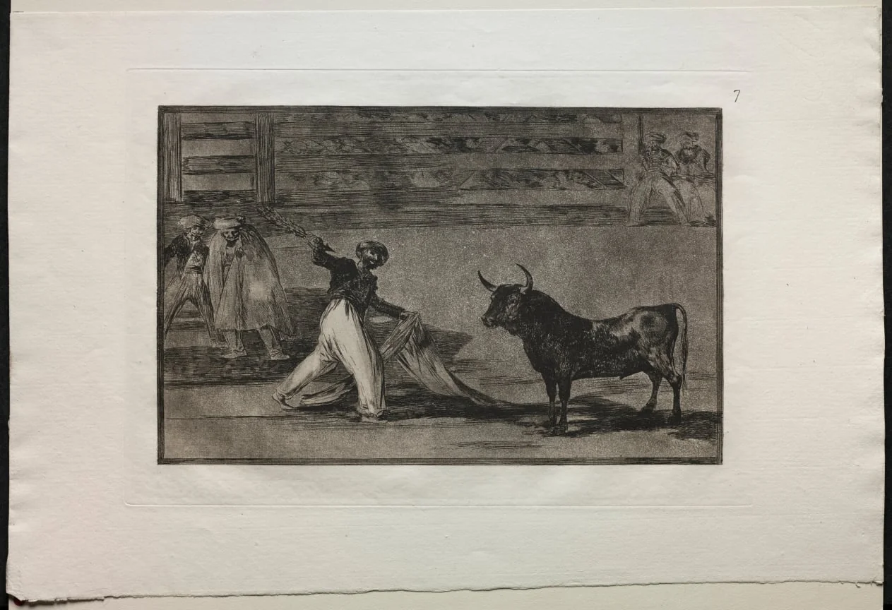 Bullfights:  Origin of the Harpoons or Banderillas, by Francisco Goya, 1816