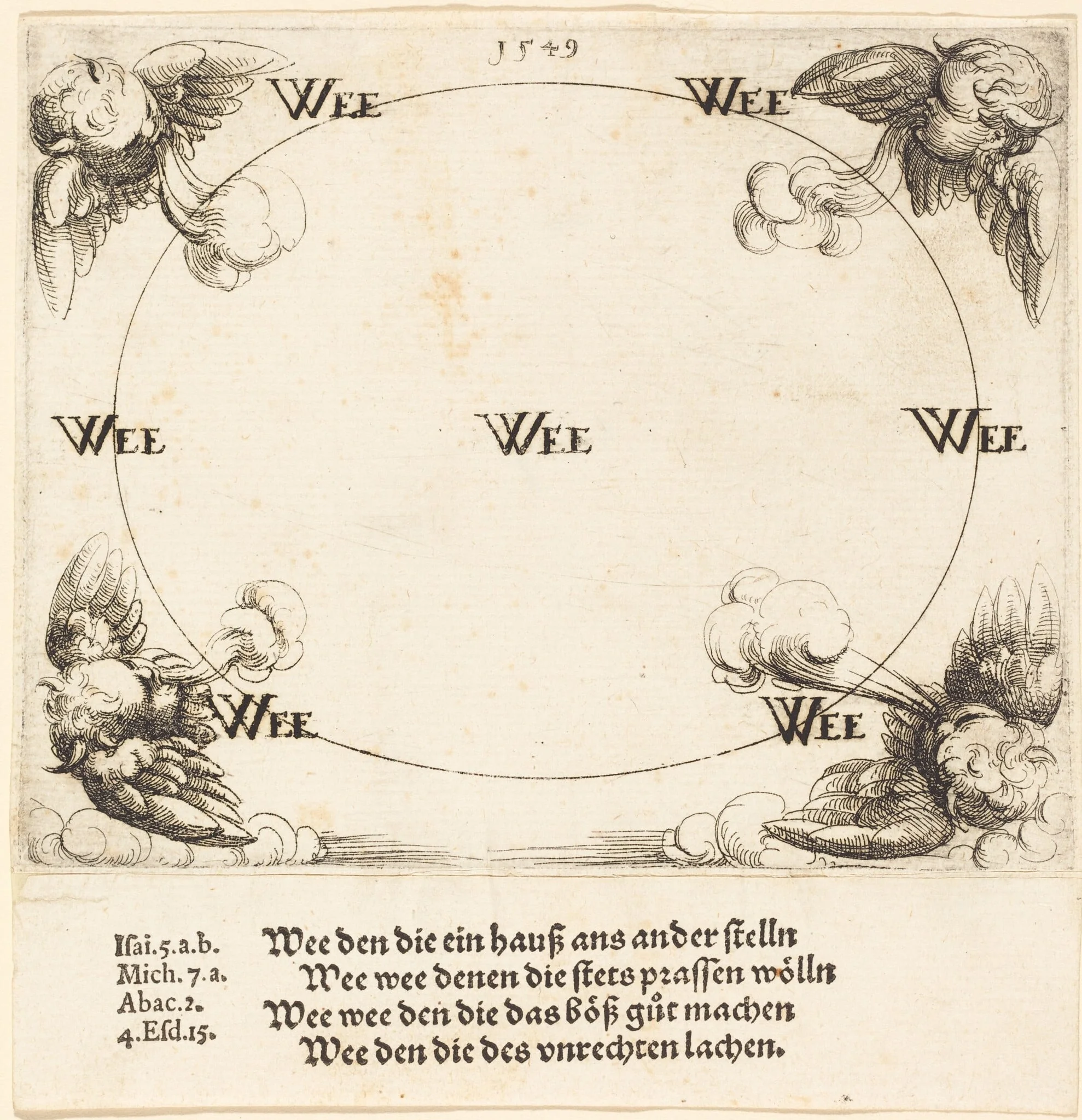 Woe is Pronounced on the Scribes and Pharisees, by Augustin Hirschvogel, ink, 1549
