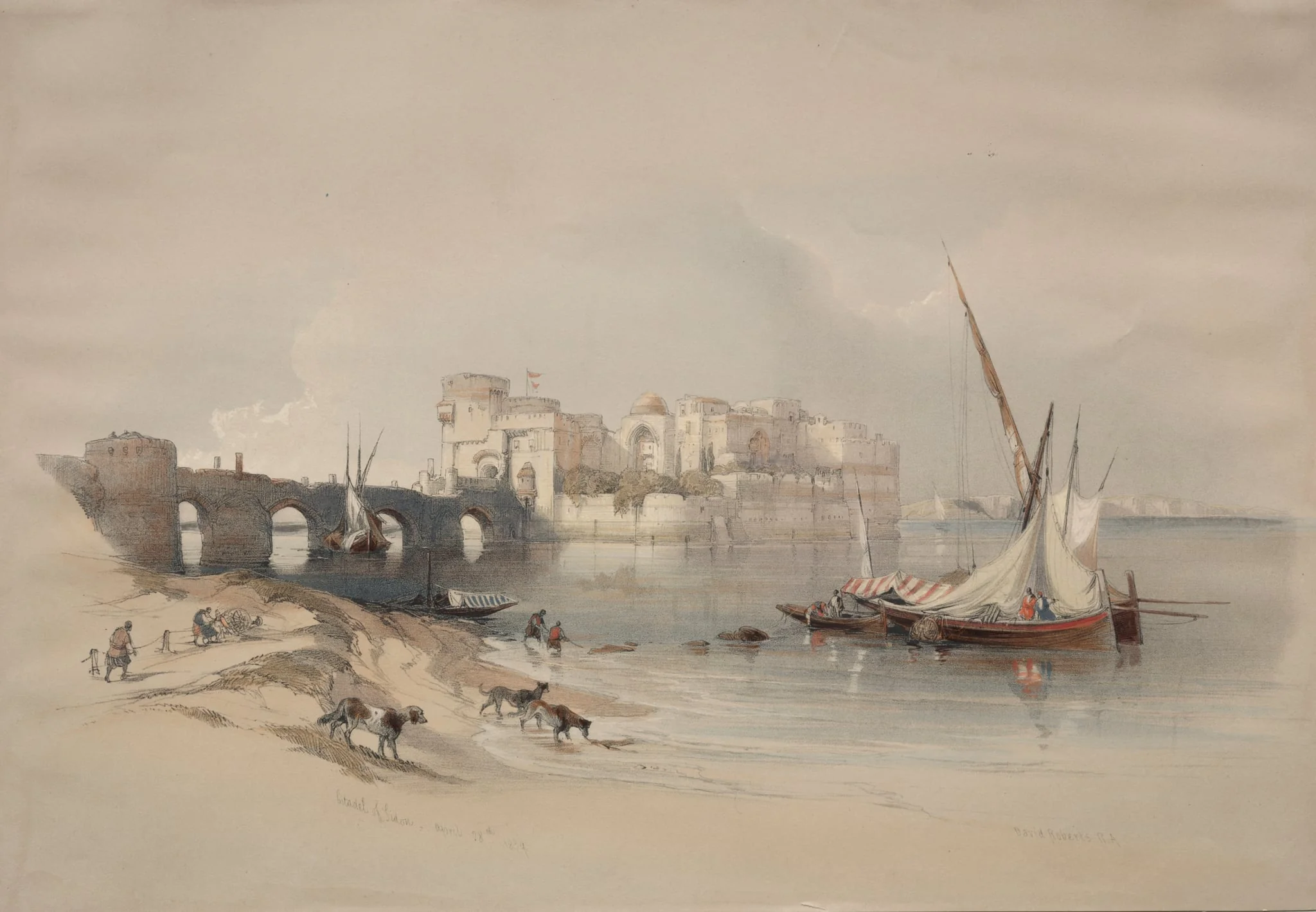Citadel of Sidon, by David Roberts, 1839