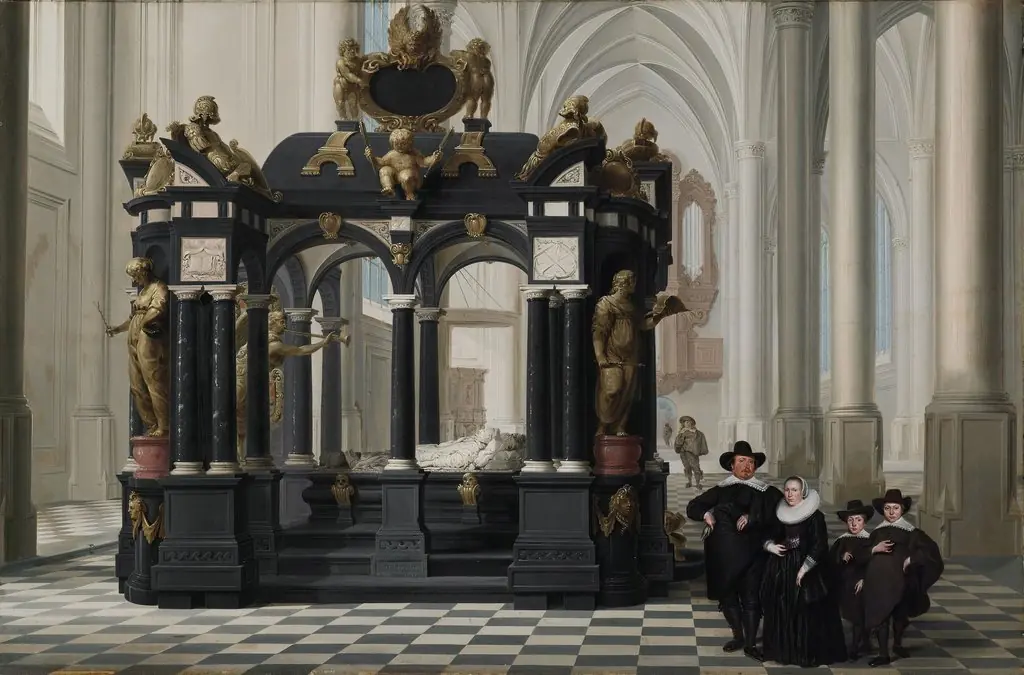 A Family beside the Tomb of Prince William I in the Nieuwe Kerk, Delft