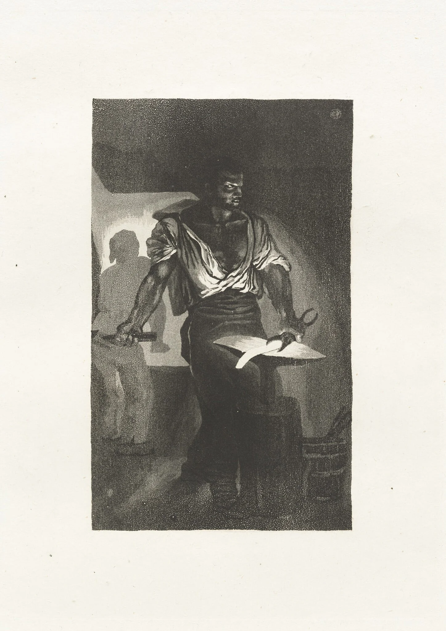 A Blacksmith (Un Forgeron), by Eugène Delacroix, ink, 1833
