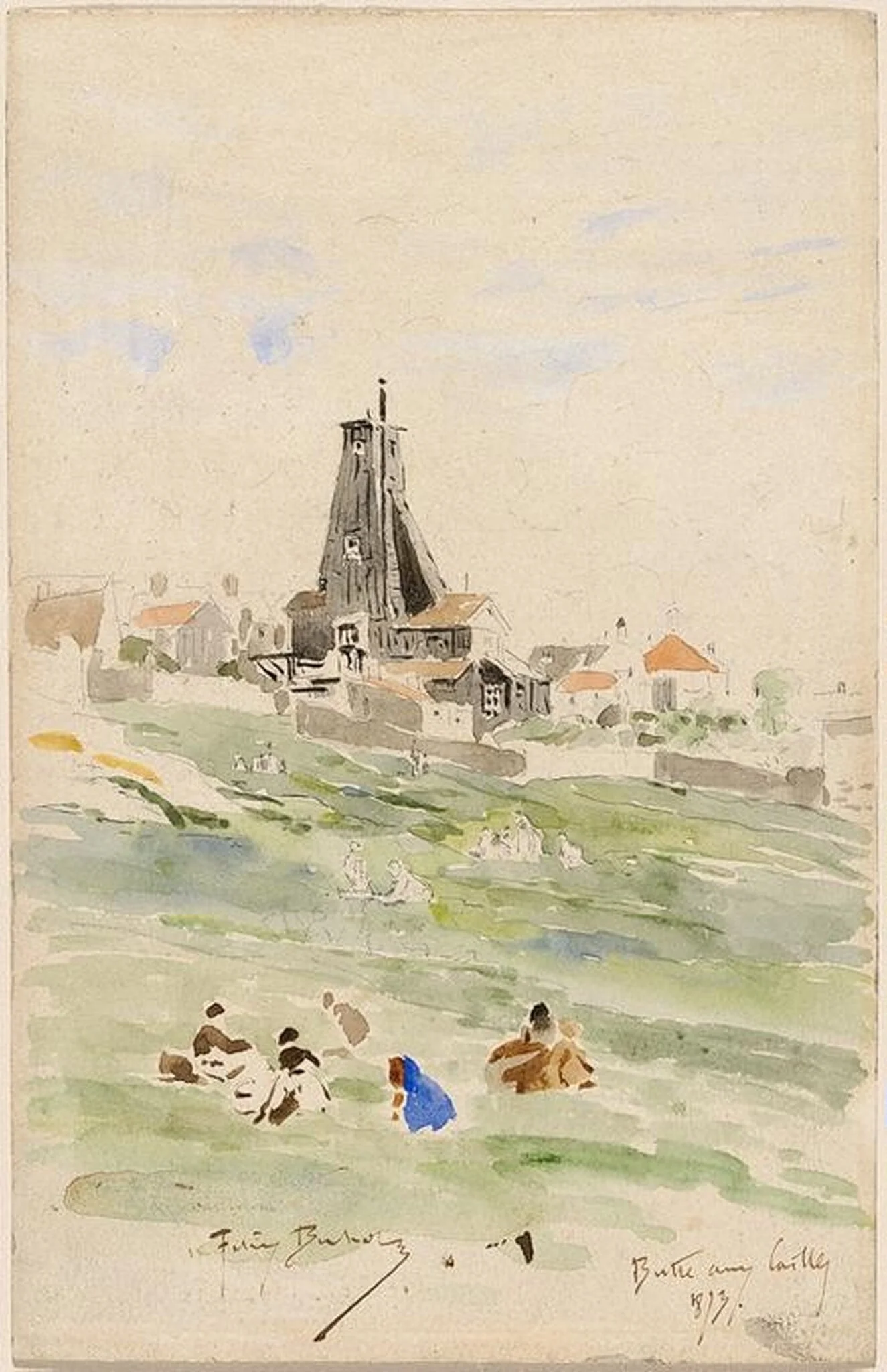 Butte aux Cailles, by Félix-Hilaire Buhot, watercolor, 1873