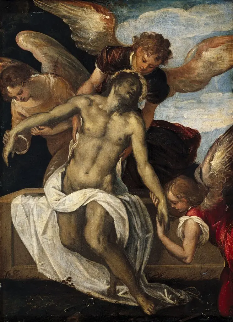 Body of Christ supported by Three Angels