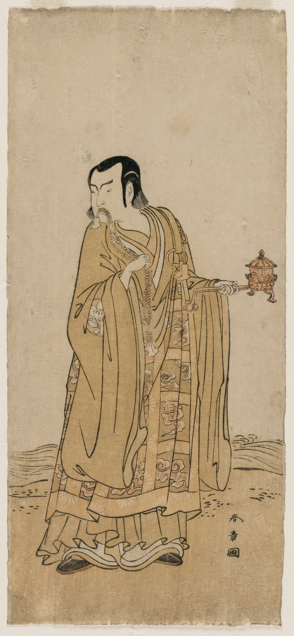 Ichimura Uzaemon IX as Shingen in “A String of Prayer Beads Shaken at a Ribbon of Waterfall”