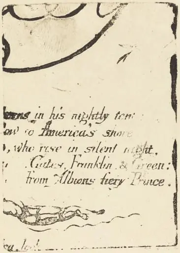 Restrike from fragment of cancelled plate for "A Prophecy"