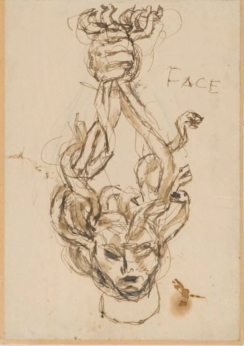 Schiță pentru ciocan de ușă - față, by Émile-Antoine Bourdelle, 1922