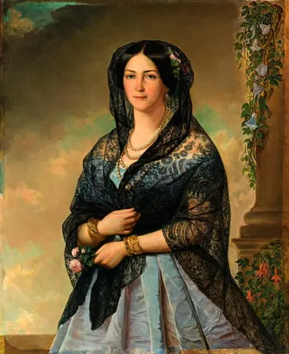 Aurora Karamzin (1808-1902), kopio A. J. Perignonin muotokuvasta vuodelta 1853.