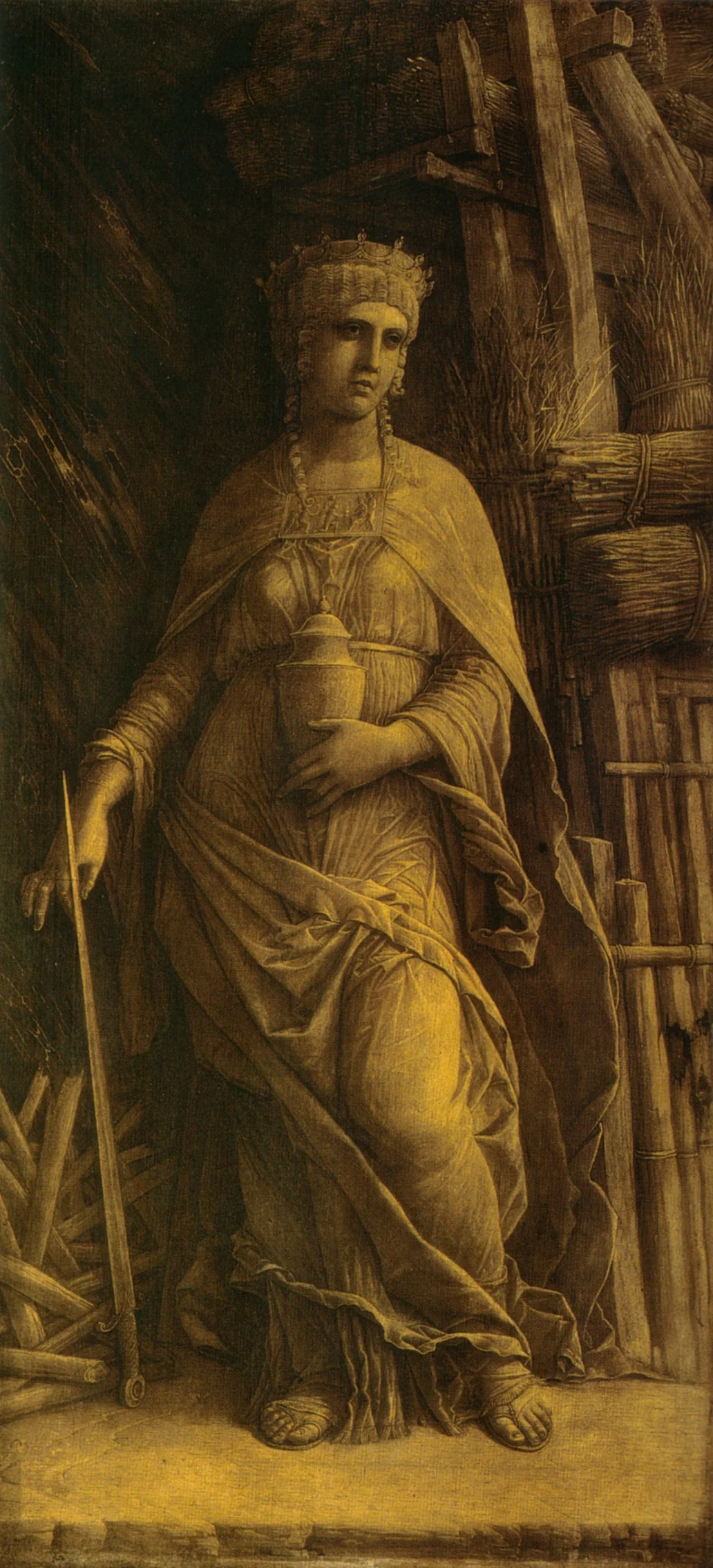 Dido, by Andrea Mantegna, tempera, 1498