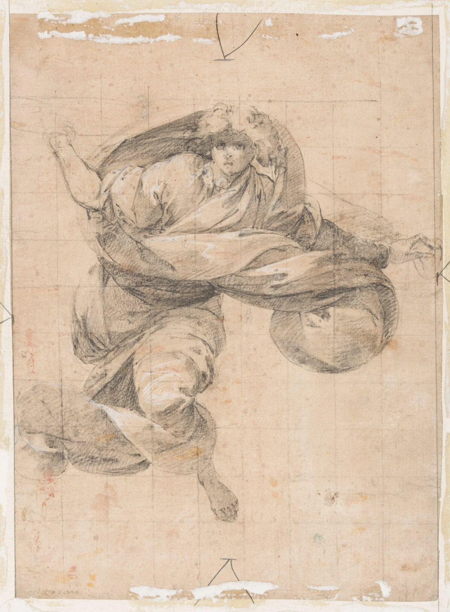 An angel in flight, by Pier Francesco Morazzone, 1650