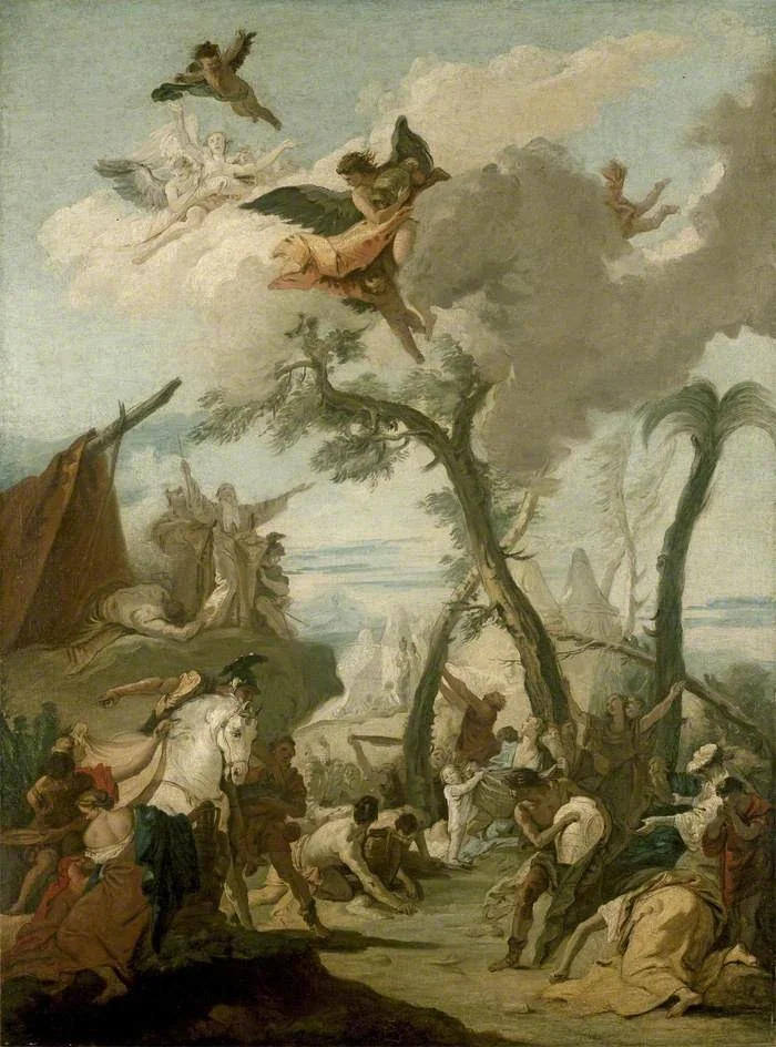 The Gathering of Manna, by Giovanni Battista Tiepolo, oil, 1743