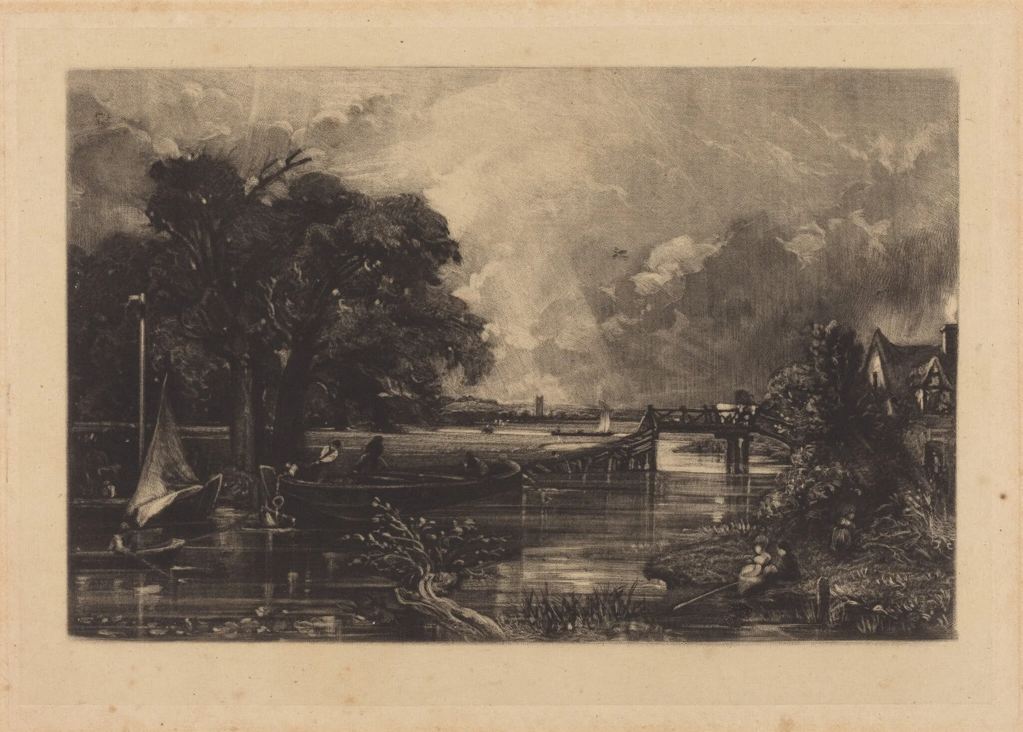 River Stour, by David Lucas, ink, 1830