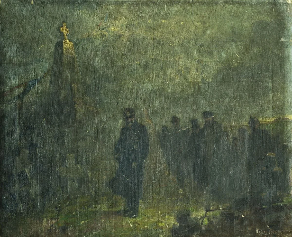 Carol (I) într-un cimitir, by Costin Petrescu, 1922