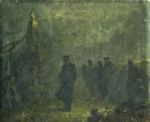 Carol (I) într-un cimitir