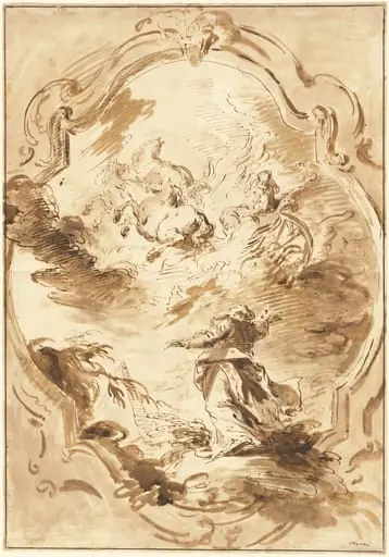 Elisha Watching Elijah Ascend in the Fiery Chariot