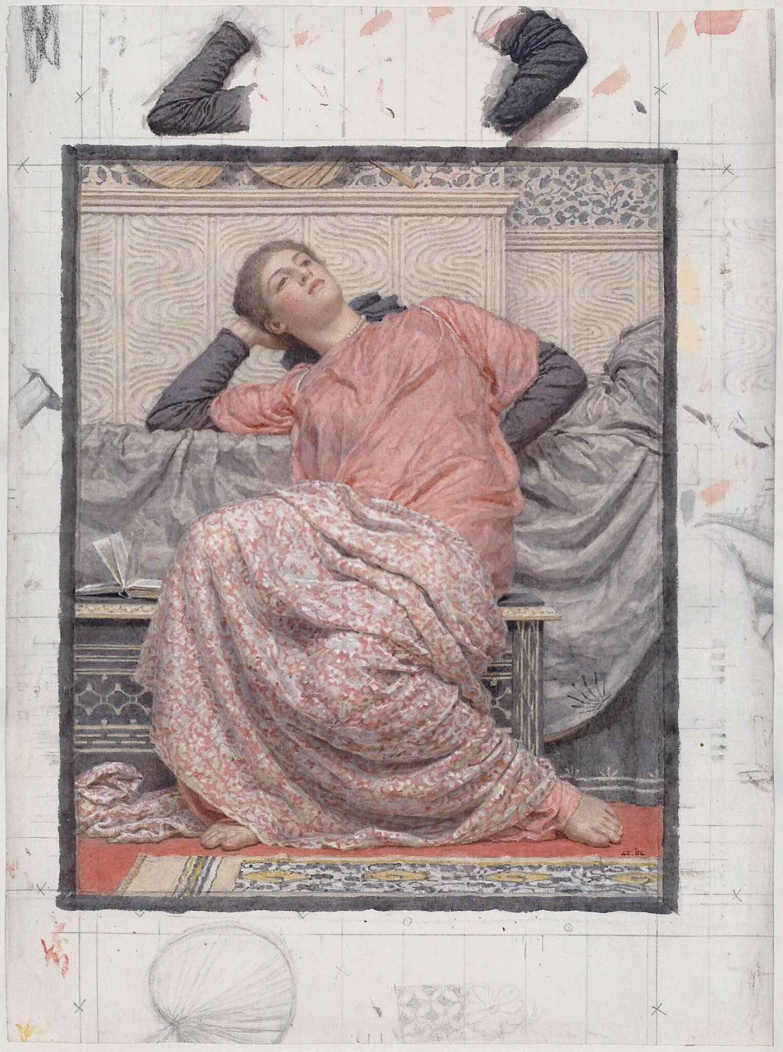 An Open Book, by Albert Joseph Moore, watercolor, 1884