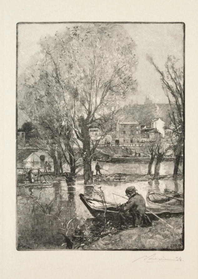 Un coin de l'Île de Billancourt, by Auguste Lepère, 1886