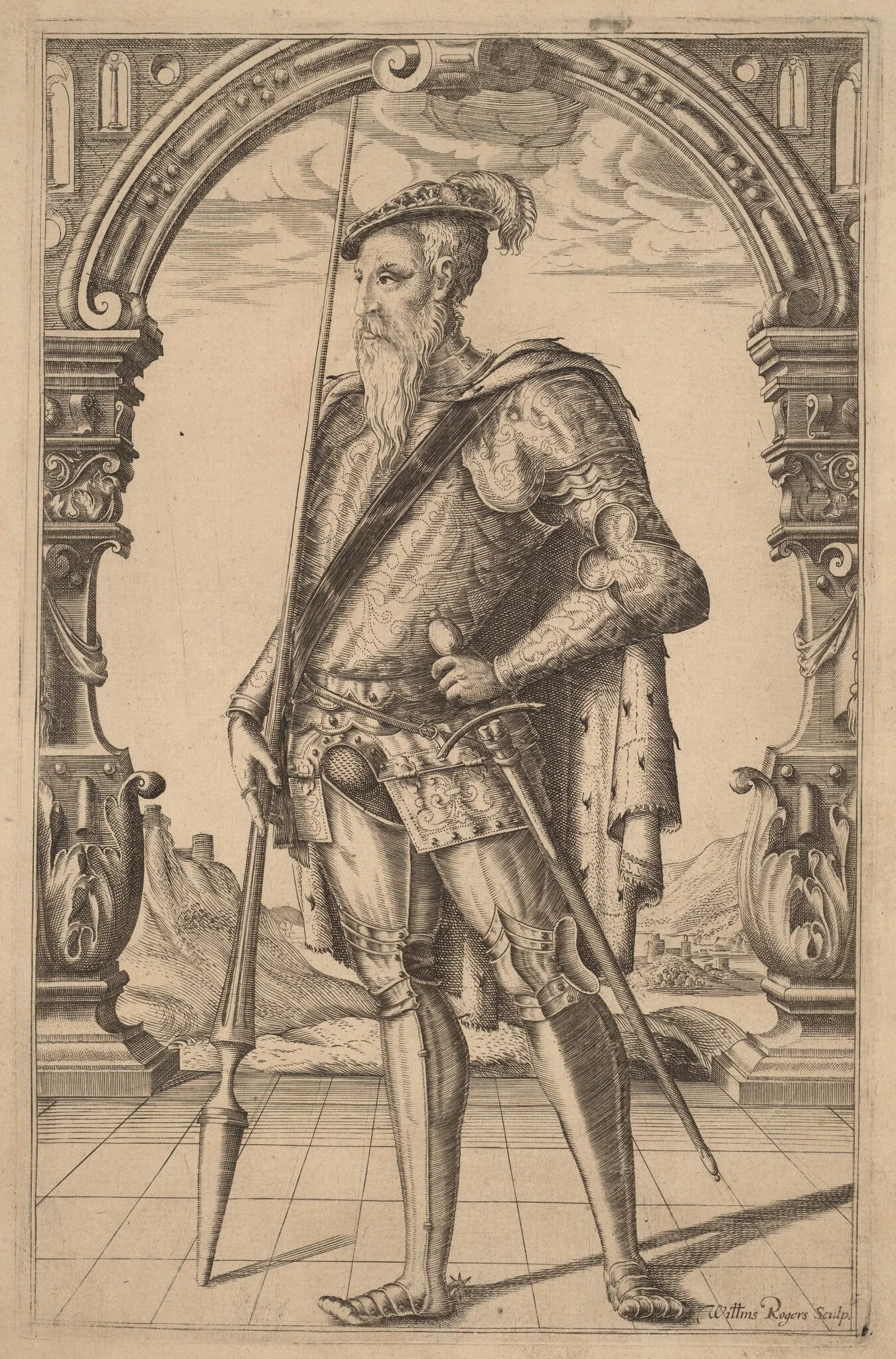 Alfonso X, King of Castile, by William Rogers, ink, 1601