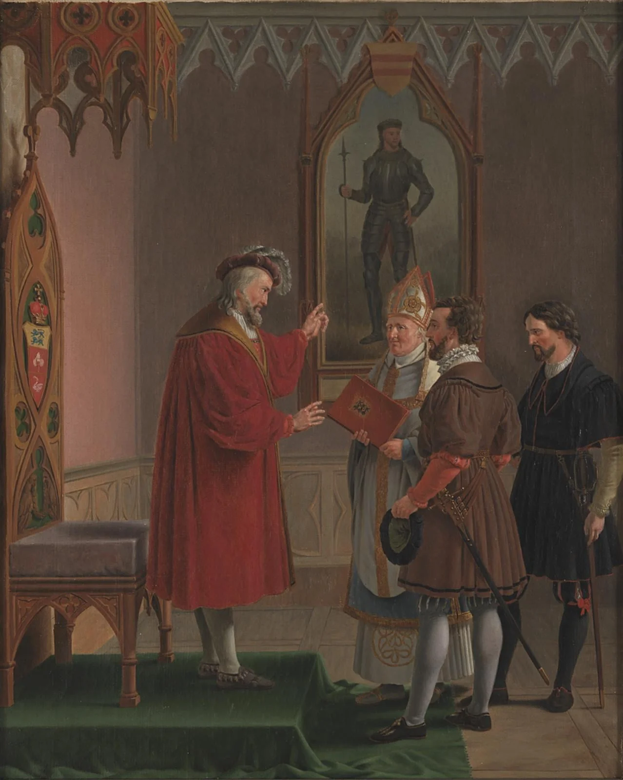 Adolf, Duke of Schleswig-Holstein, Declines the Offer to Accede to the Danish Throne. Copy after C. W. Eckersberg, by Unknown, 1825