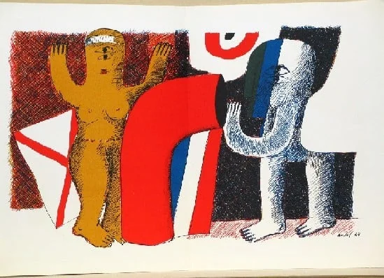 Untitled, by Bernard Rancillac, David Hockney, René Bertholo, Bernhard Luginbühl Horst Antes, ink, 1964