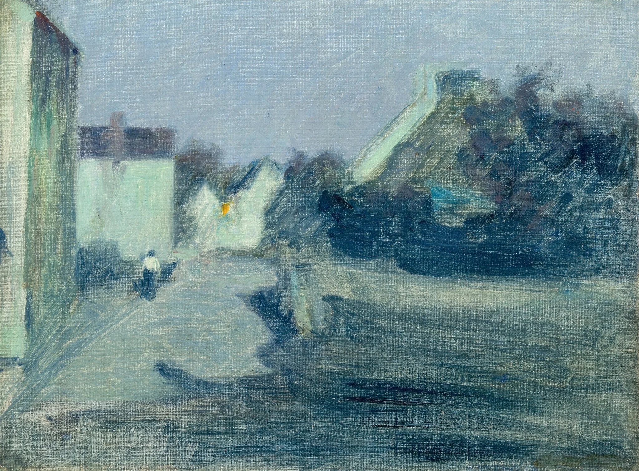 Village Lane in the Moonshine