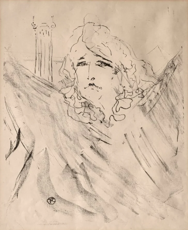 Portraits of Actors and Actresses: Thirteen Lithographs: Sarah Bernhardt, by Henri de Toulouse-Lautrec, 1898