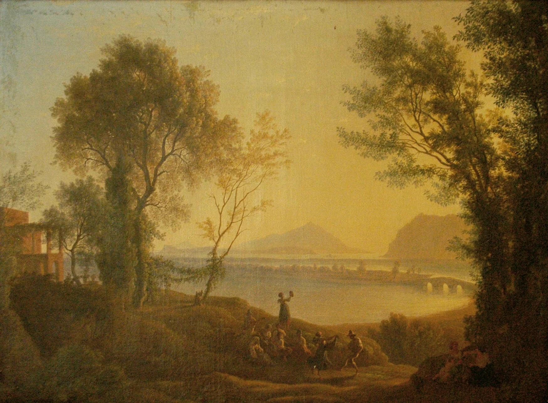 Italian Landscape with Sunset, by Josef Rebell, oil, 1825