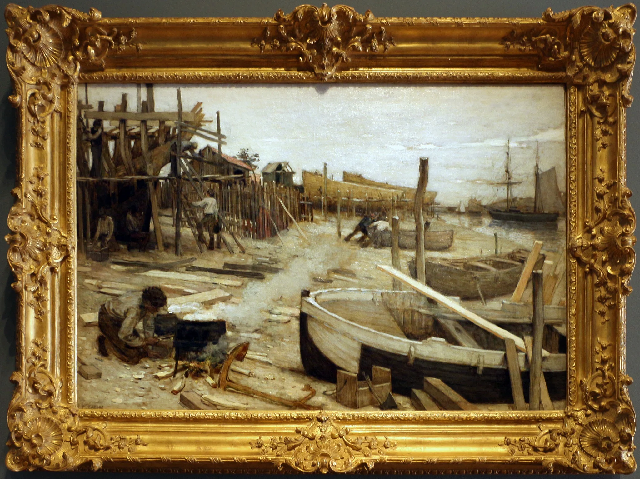 Ship yard, by Jean Charles Cazin, unspecified, 1875