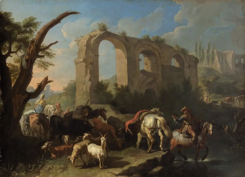 Italian Landscape with Horses and Herdsmen
