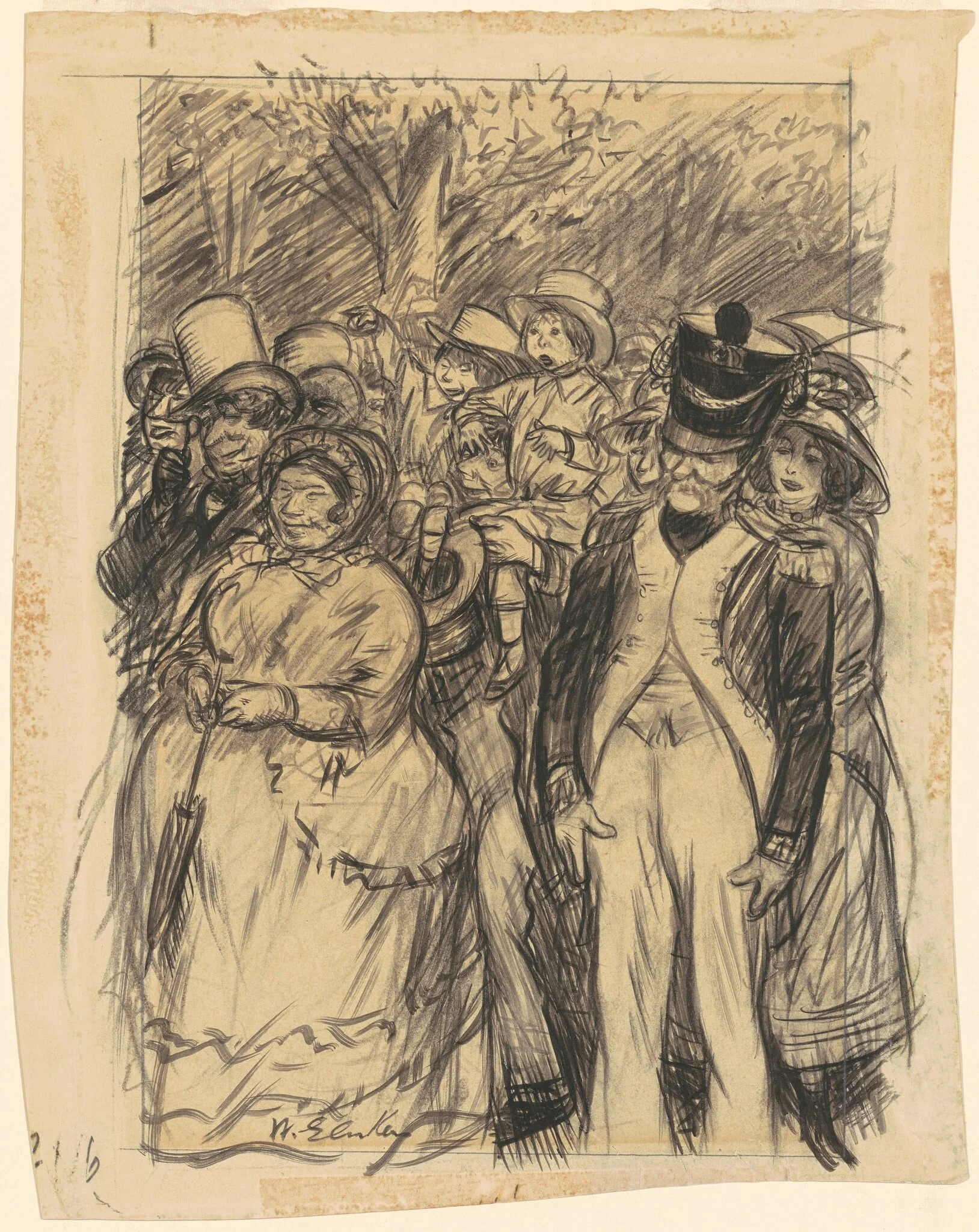 Papa, Carry Me—Take Me Up in Your Arms, by William Glackens, ink, 1904