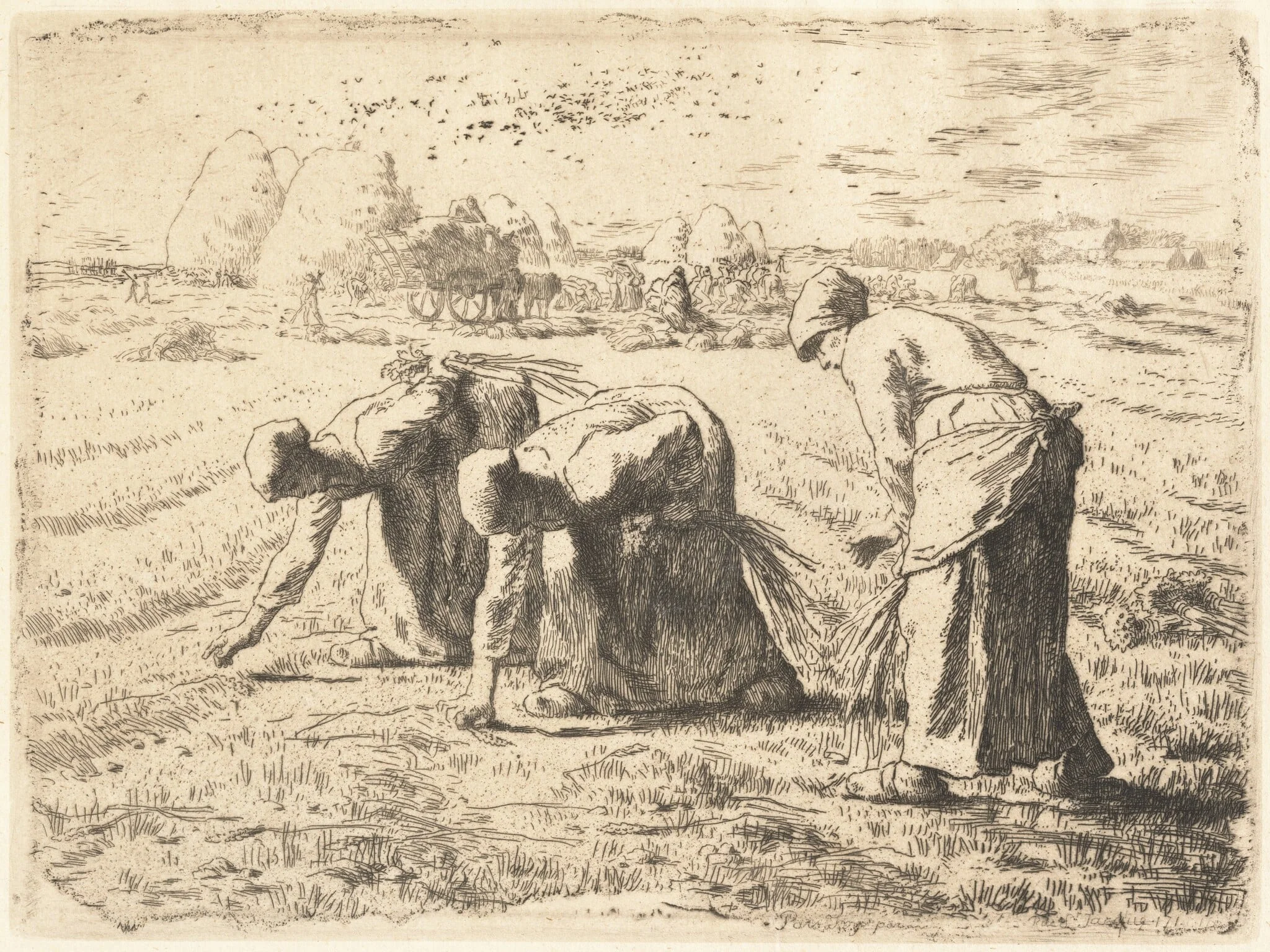 The Gleaners (Les Glanenses), by Jean François Millet, ink, 1855