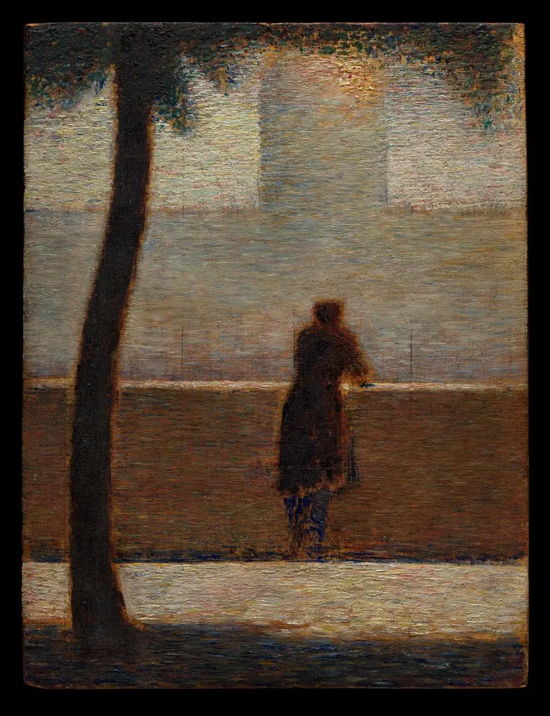 A Man Leaning on a Parapet
