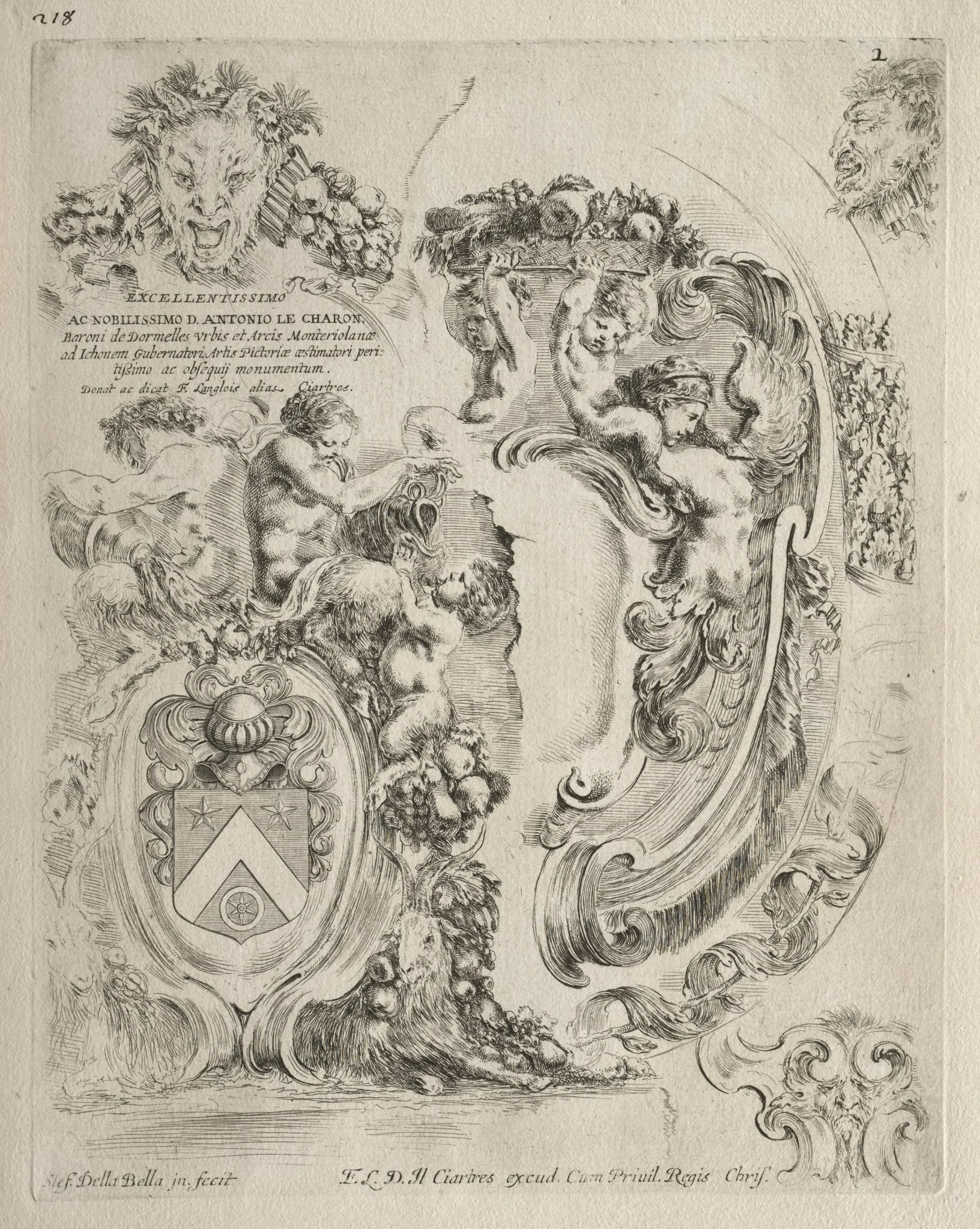 Collection of Various Caprices and New Designs of Cartouches and Ornaments:  No. 2, Dedication Page