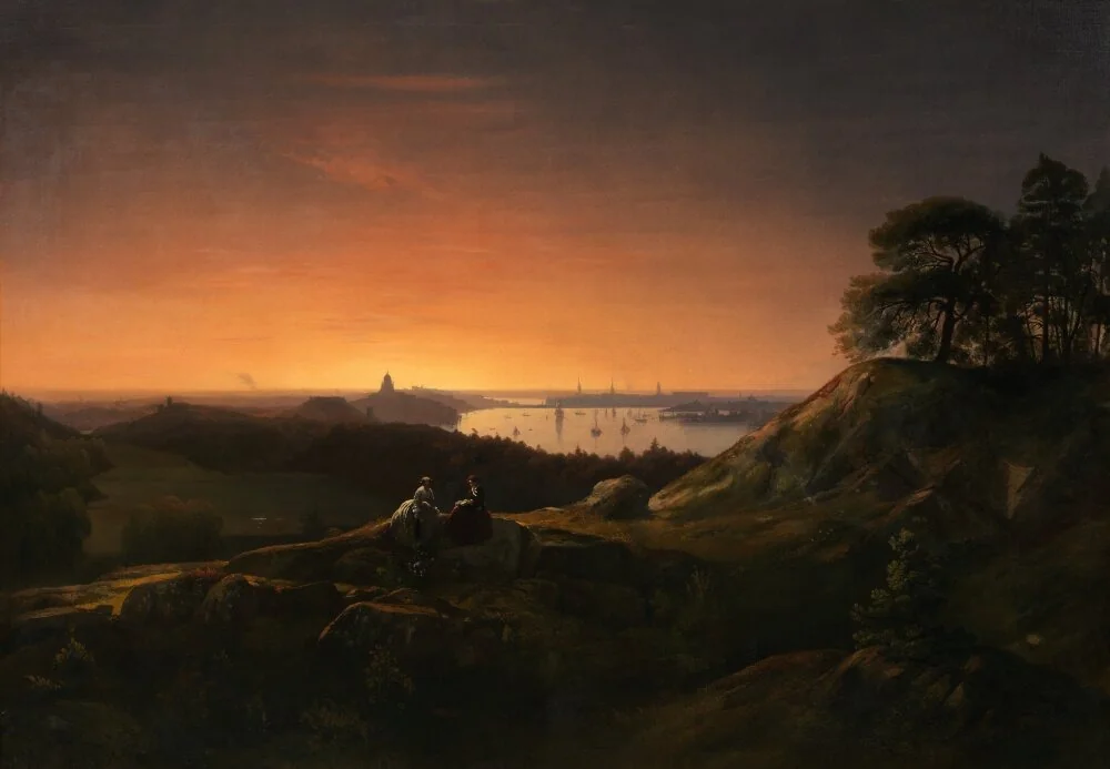 View of Stockholm from Kvarnholmen, by Carl Stefan Bennet, oil, 1851