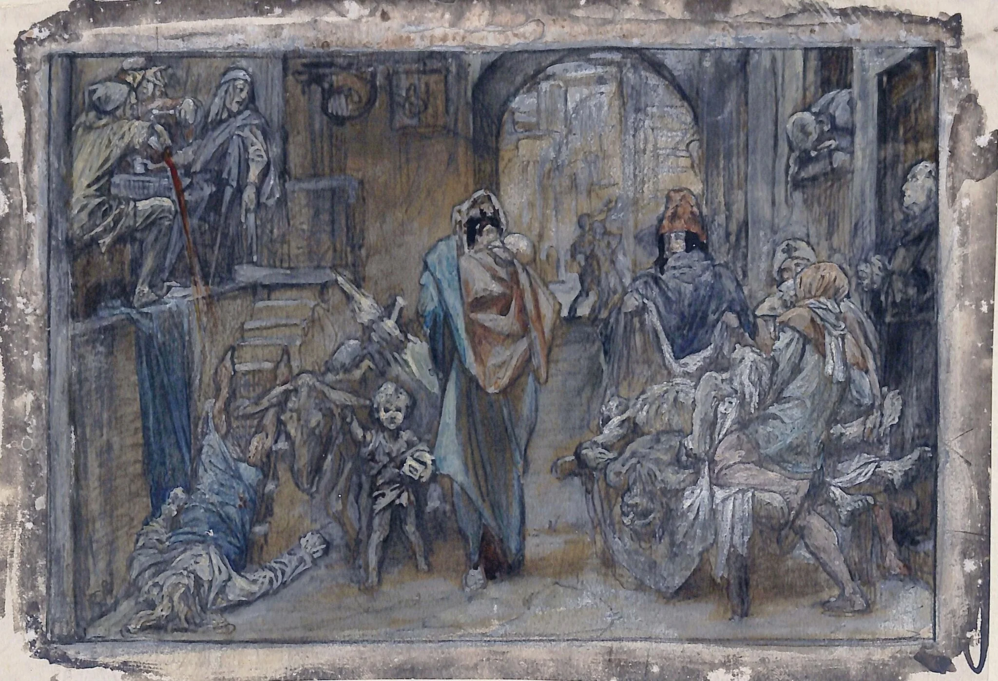 The Plague in Florence, by Frederic Leighton, watercolor, 1851