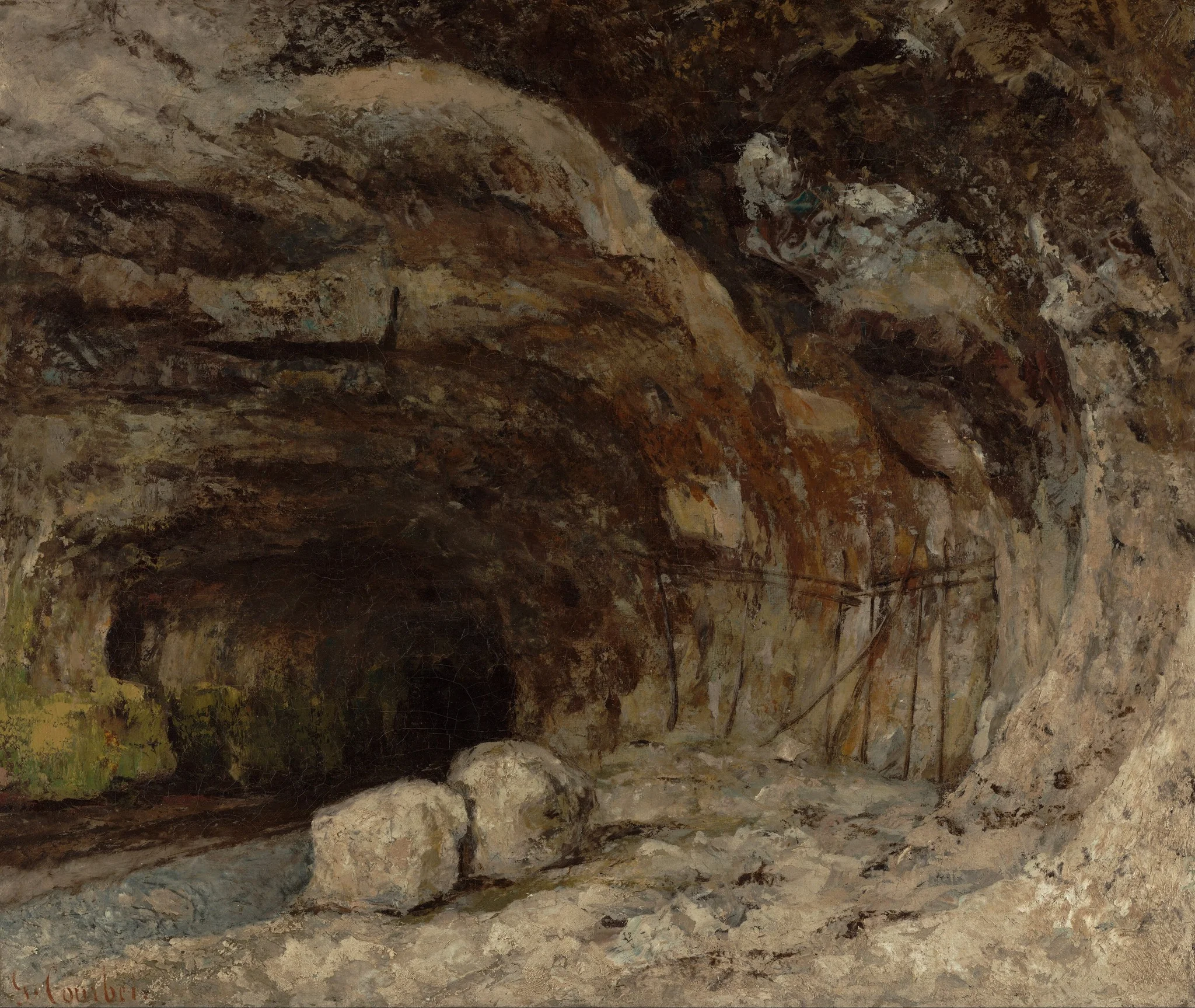 Grotto of Sarrazine near Nans-sous-Sainte-Anne, by Gustave Courbet, oil, 1864